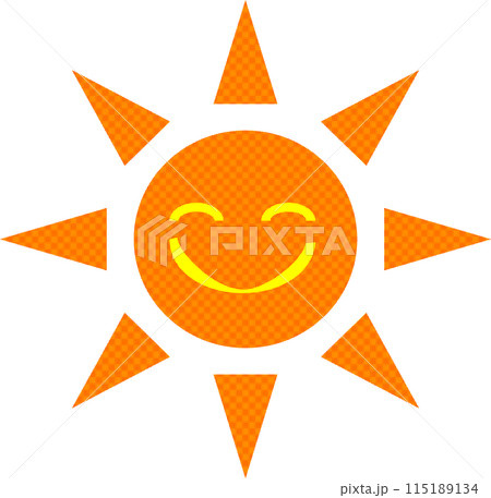 可愛くてシンプルなニコニコ笑顔の太陽 可愛くてシンプルなニコニコ笑顔の太陽 115189134