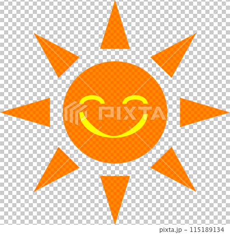 可愛くてシンプルなニコニコ笑顔の太陽 可愛くてシンプルなニコニコ笑顔の太陽 115189134