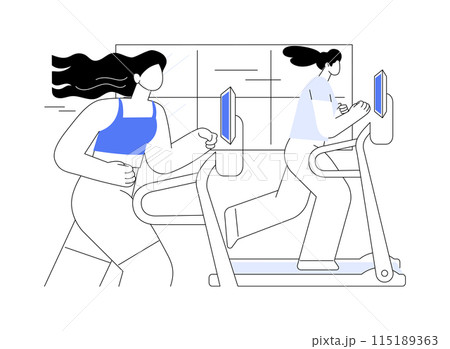 Treadmill isolated cartoon vector illustrations. Treadmill isolated cartoon vector illustrations. 115189363