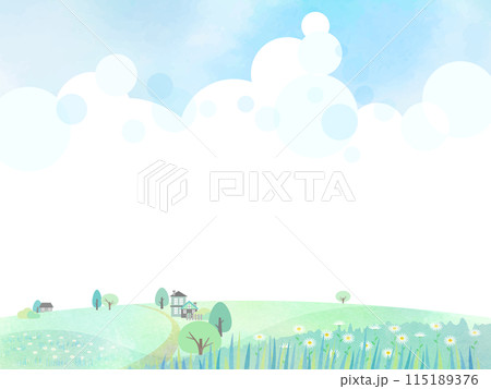 穏やかな夏の風景イラスト 115189376