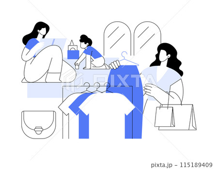 In-mall nanny isolated cartoon vector illustrations. In-mall nanny isolated cartoon vector illustrations. 115189409