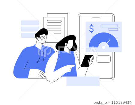 Check credit score isolated cartoon vector illustrations. Check credit score isolated cartoon vector illustrations. 115189434