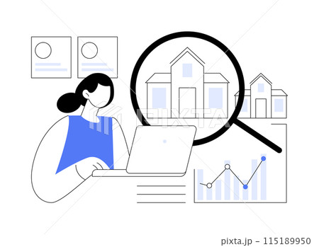 Real estate market research isolated cartoon vector illustrations. Real estate market research isolated cartoon vector illustrations. 115189950