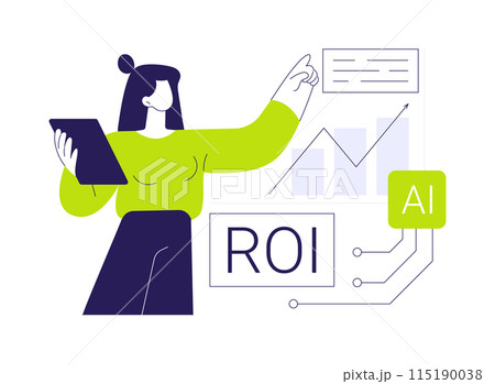 ROI and Attribution Analysis with AI abstract concept vector illustration. 115190038