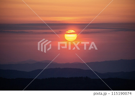 美幌峠展望台の夕陽 美幌峠展望台の夕陽 115190074