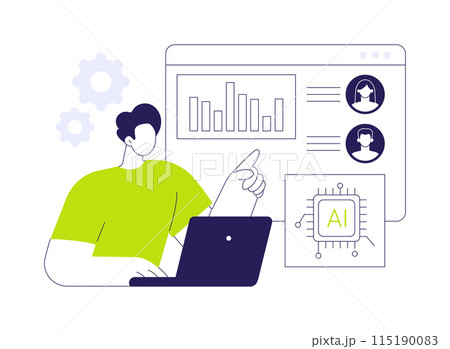 AI-Powered Predictive Customer Sentiment Analysis abstract concept vector illustration. 115190083
