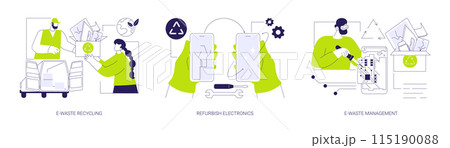 Green disposal in computing abstract concept vector illustrations. 115190088