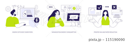 Green computing abstract concept vector illustrations. 115190090