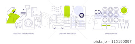 Industrial filtration systems abstract concept vector illustrations. Industrial filtration systems abstract concept vector illustrations. 115190097