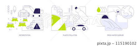 Environmental problems abstract concept vector illustrations. Environmental problems abstract concept vector illustrations. 115190102