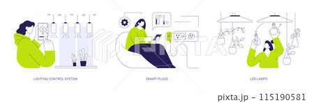 Smart lighting abstract concept vector illustrations. 115190581
