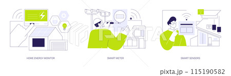 Smart house technology abstract concept vector illustrations. 115190582