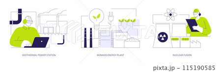 Renewable energy abstract concept vector illustrations. Renewable energy abstract concept vector illustrations. 115190585