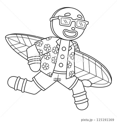 Christmas in July Gingerbread Man Isolated Christmas in July Gingerbread Man Isolated 115191169