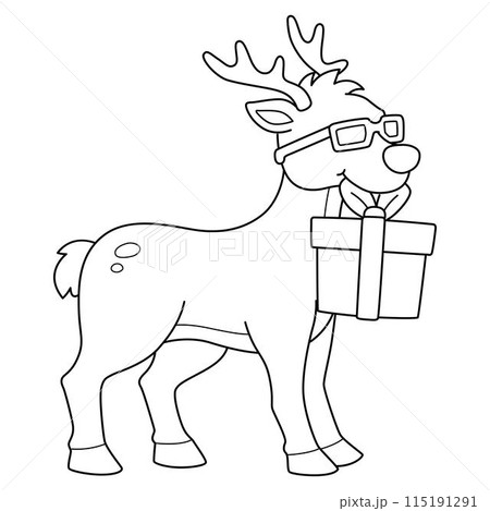 Christmas in July Reindeer Isolated coloring page Christmas in July Reindeer Isolated coloring page 115191291