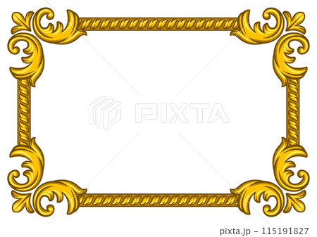 Floral frame in baroque style. Decorative curling plant. Floral frame in baroque style. Decorative curling plant. 115191827