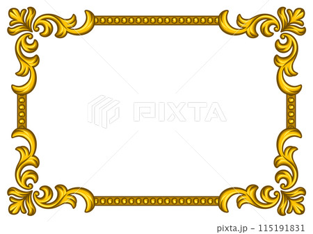 Floral frame in baroque style. Decorative curling plant. 115191831
