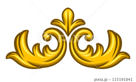 Floral element in baroque style. Decorative curling plant. Floral element in baroque style. Decorative curling plant. 115191841