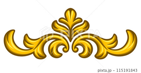 Floral element in baroque style. Decorative curling plant. 115191843