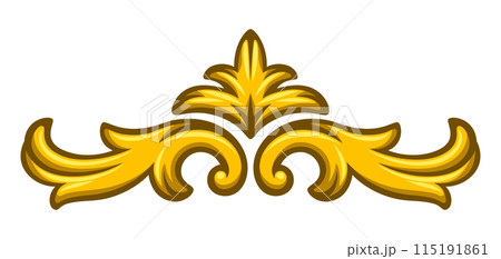Floral element in baroque style. Decorative curling plant. Floral element in baroque style. Decorative curling plant. 115191861