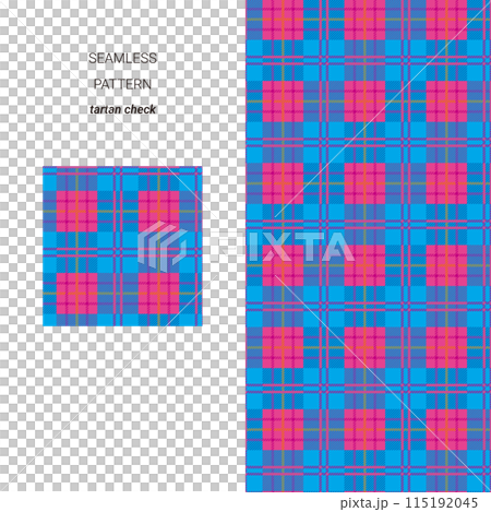 Pastel blue and pink tartan check seamless pattern 115192045