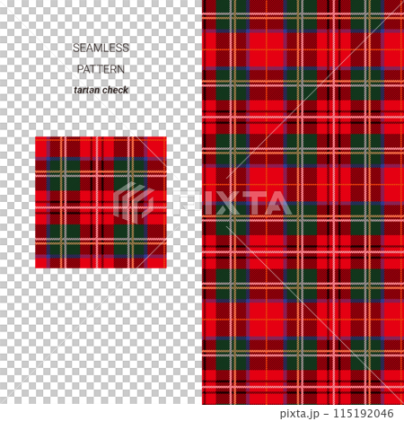 Red tartan check seamless pattern 115192046