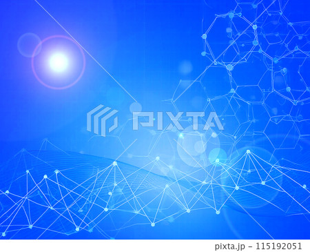 IT/医療イメージの青いアブストラクト背景7（生成AI） 115192051