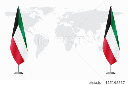 Kuwait and Kuwait flags for official meeting Kuwait and Kuwait flags for official meeting 115192287