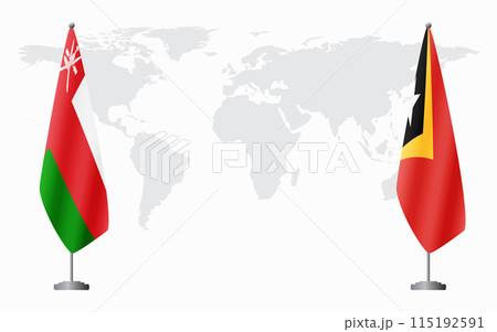 Oman and East Timor flags for official meeting Oman and East Timor flags for official meeting 115192591
