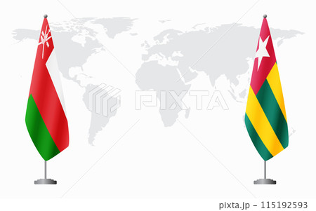 Oman and Togo flags for official meeting Oman and Togo flags for official meeting 115192593