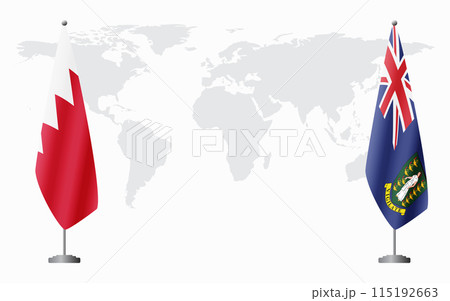 Bahrain and British Virgin Islands flags for official meet Bahrain and British Virgin Islands flags for official meet 115192663