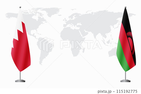 Bahrain and Malawi flags for official meeting 115192775