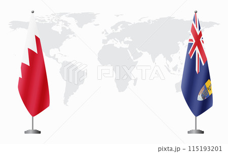 Bahrain and Saint Helena flags for official meeting 115193201