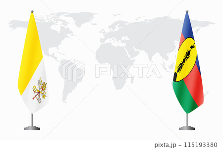 Vatican and New Caledonia flags for official meeting 115193380