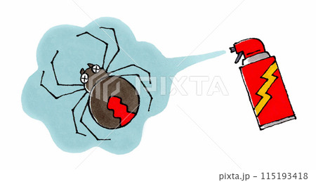 殺虫剤をかけられるセアカゴケグモ 殺虫剤をかけられるセアカゴケグモ 115193418