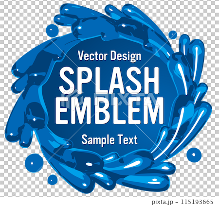 Three-dimensional wave splash emblem sample text vector illustration 115193665