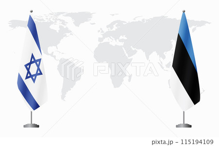 Israel and Estonia flags for official meeting 115194109