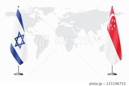 Israel and Singapore flags for official meeting Israel and Singapore flags for official meeting 115196752