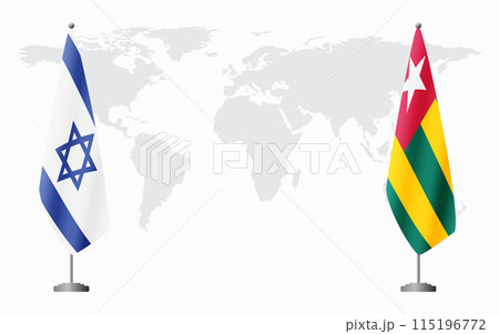 Israel and Togo flags for official meeting 115196772