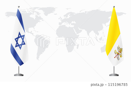 Israel and Vatican flags for official meeting Israel and Vatican flags for official meeting 115196785