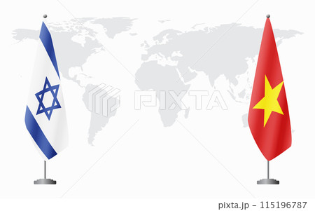 Israel and Vietnam flags for official meeting 115196787