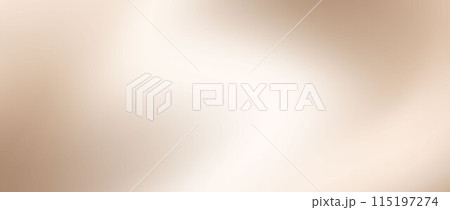 Smooth beige wave gradient background. Soft silk ecru liquid wallpaper. Brown color splash texture for banner, flyer, presentation, graphic design, leaflet. Abstract blur wavy backdrop cover. Vector 115197274