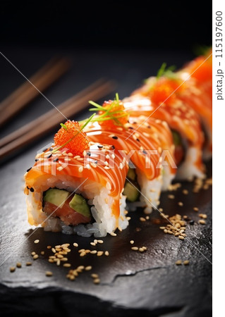 Fresh and delicious sushi 115197600