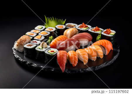 Fresh and delicious sushi 115197602