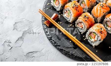 Fresh and delicious sushi 115197606