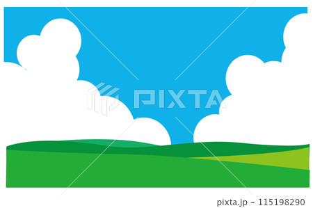 夏の入道雲イラスト背景 115198290