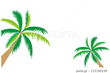 ヤシの木の生えたビーチのイラスト背景素材 115198294