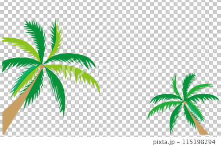 ヤシの木の生えたビーチのイラスト背景素材 115198294