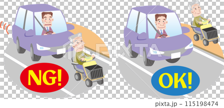 高齢者＜通行ルール・シニアカー・セニアカー（電動カート）の歩道通行＞ 115198474