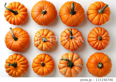 Autumn Harvest Decorations: Orange Pumpkins for Halloween and Thanksgiving Design Generative AI 115198786